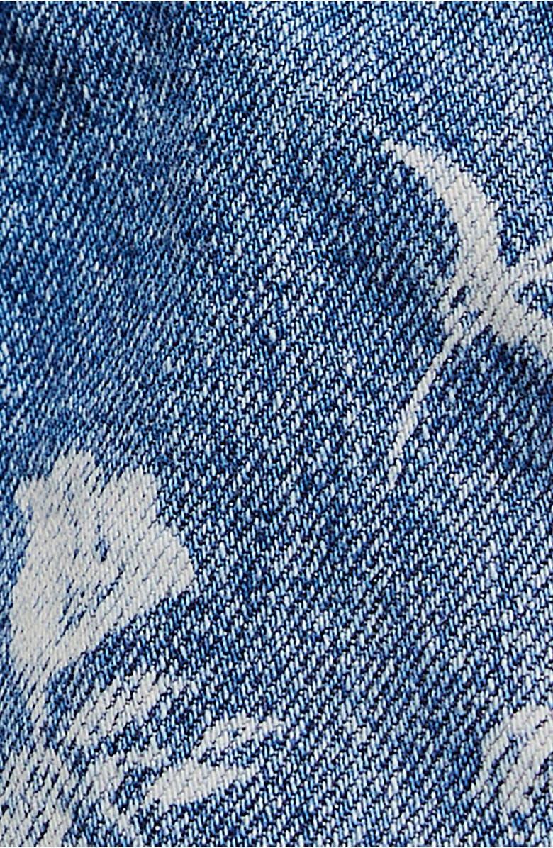 Free People Opal Floral Swing Denim Jacket, Alternate, color, Fallen Daisy