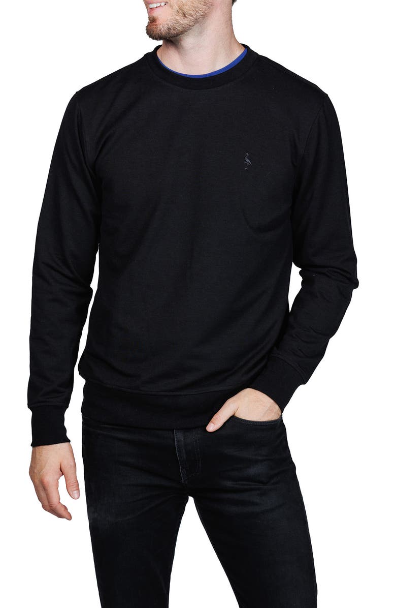 TailorByrd Fleece Crewneck Sweater, Main, color, Black