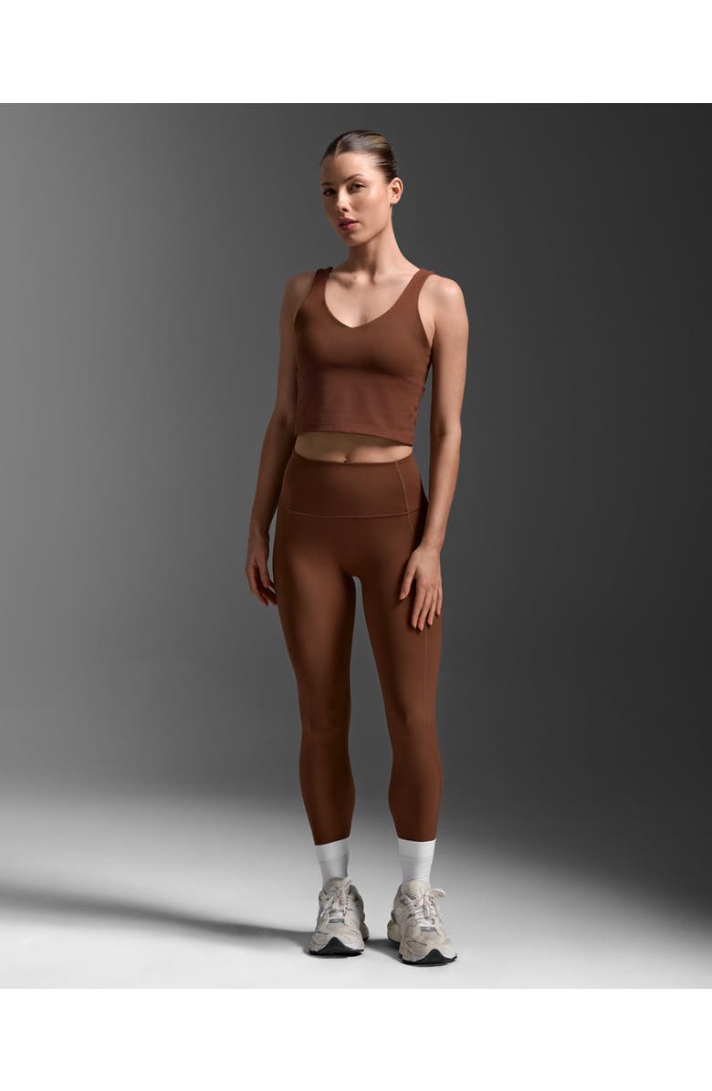 2XU Fluid Longline Bra, Alternate, color, Sepia/Sepia