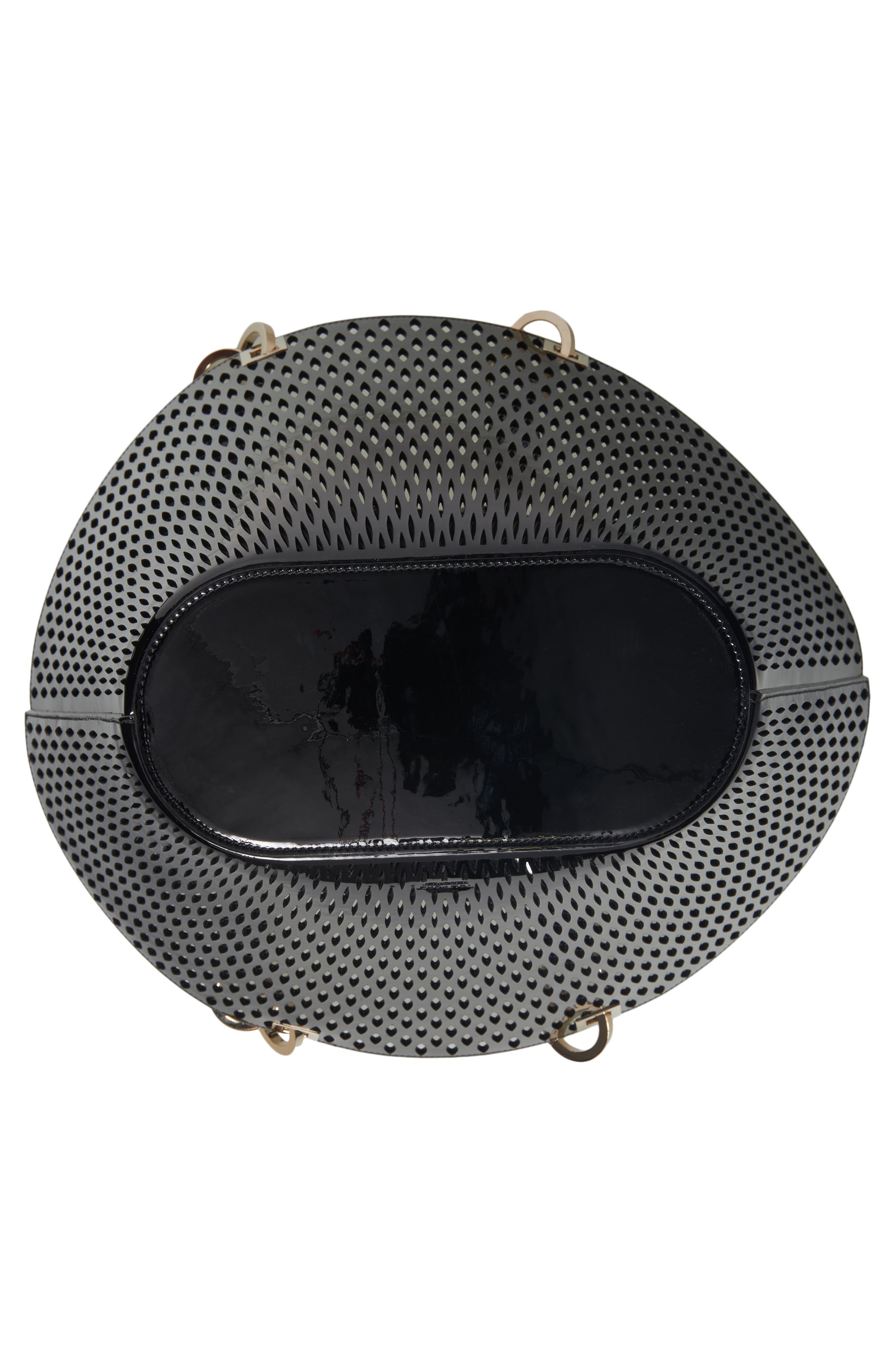 TOM FORD Medium Cutout Patent Leather Panier Tote, Alternate, color, Black