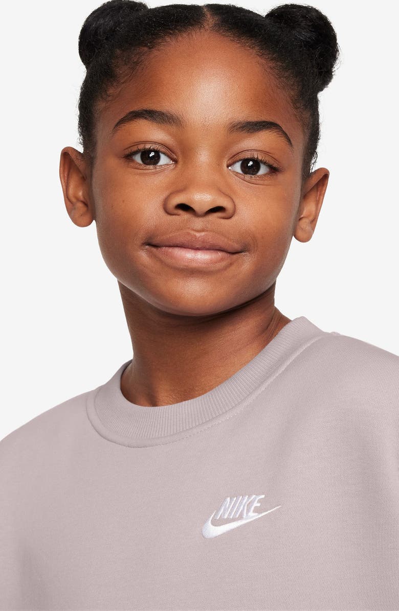 Nike Kids' Sportswear Club Fleece Sweatshirt, Alternate, color, 019 Platinum Violet/Pl Vlt/Wht