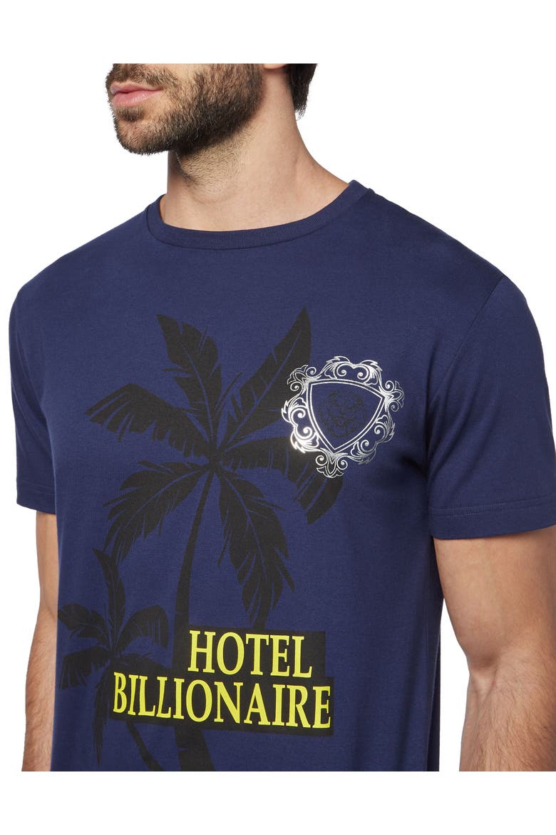 T-Shirt Round Neck Palms Men, Alternate, color, darkblue