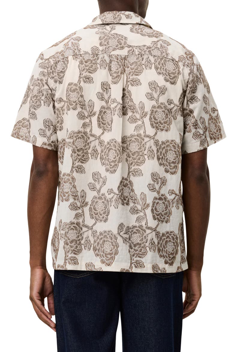 Lesley Floral Jacquard Camp Shirt, Alternate, color, IVORY