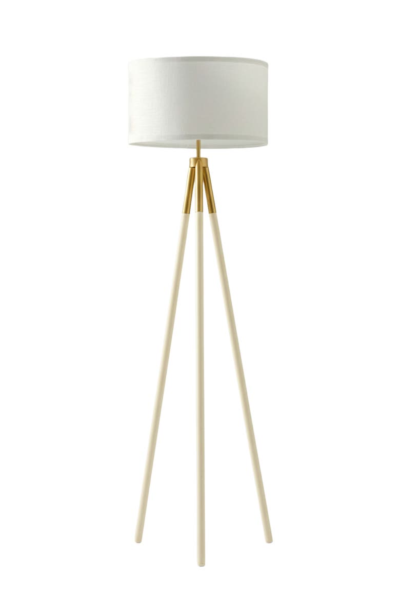Levi 61" Modern LED Floor Lamp with Gold Accent, Bulb Included, Main, color, Cream with Gold Accents