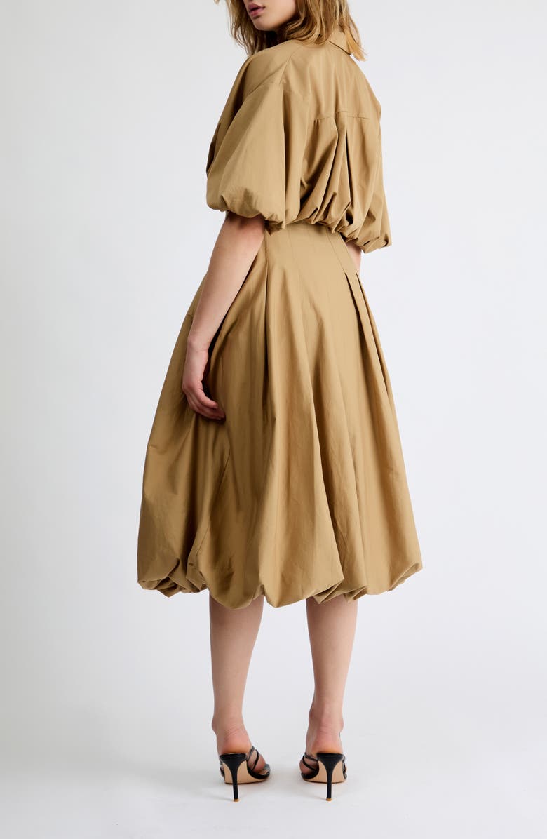 Extro & Vert Indie Bubble Hem Midi Skirt, Alternate, color, Toffee