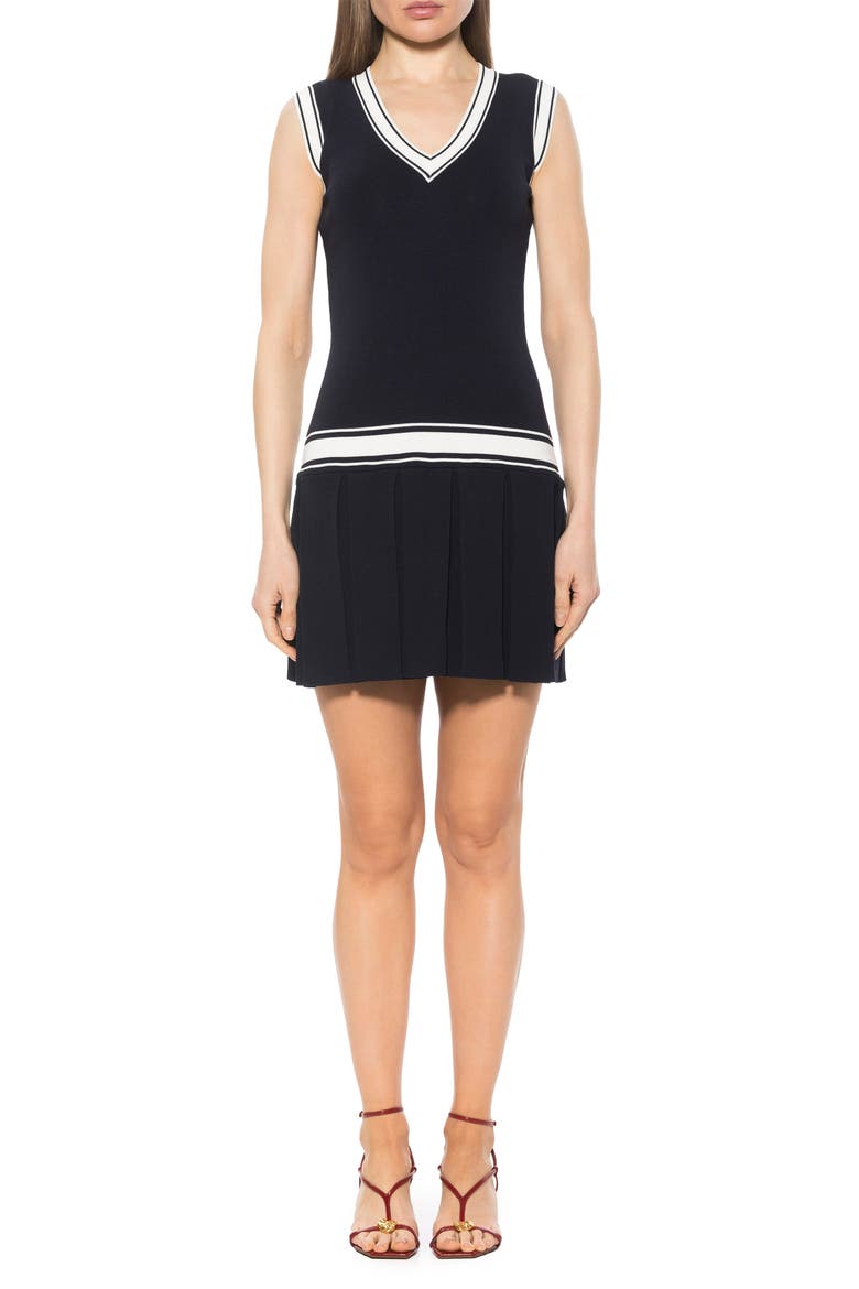 Knit Drop Waist Dress, Main, color, NAVY