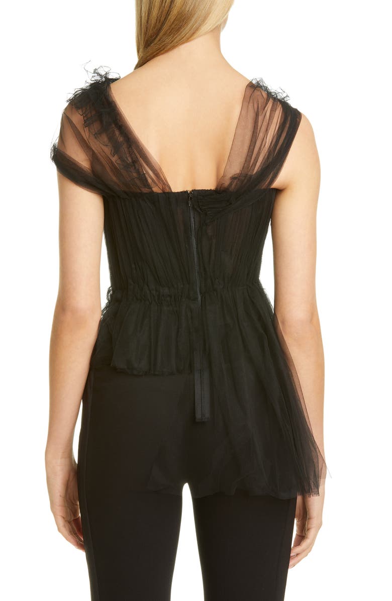 Jason Wu Collection Illusion Tulle Asymmetrical Top, Alternate, color,