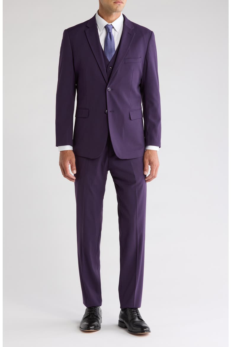 Classic Fit 3-Piece Suit, Main, color, PLUM