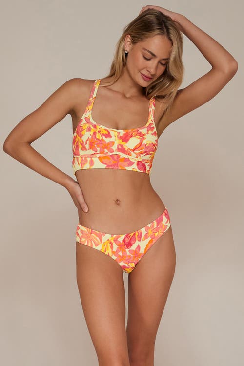 Swim Systems Hazel Hipster Bikini Swim Bottoms In Island Coral Crinkle Rib