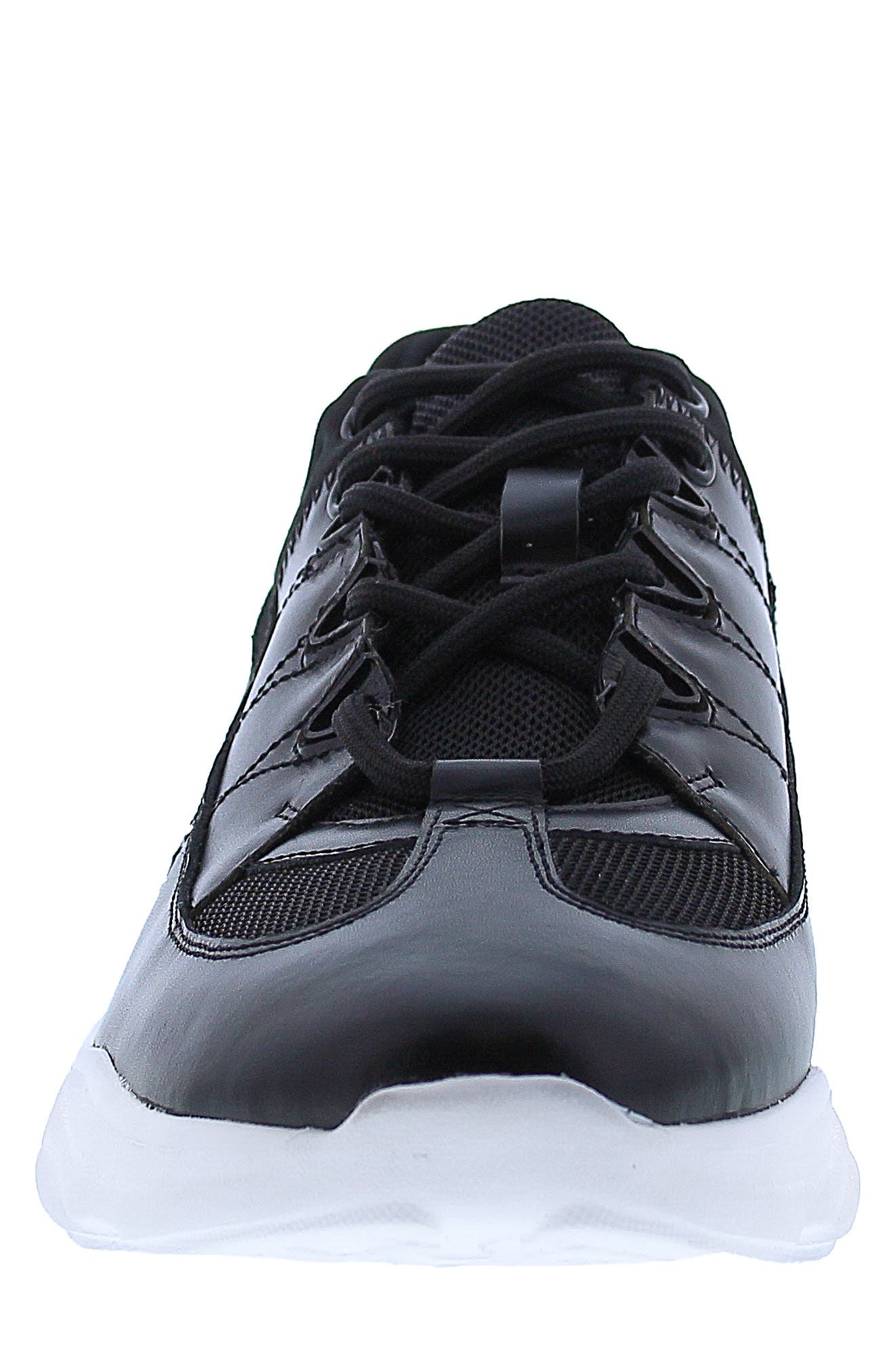 Charles Leather Sneaker, Alternate, color, BLACK