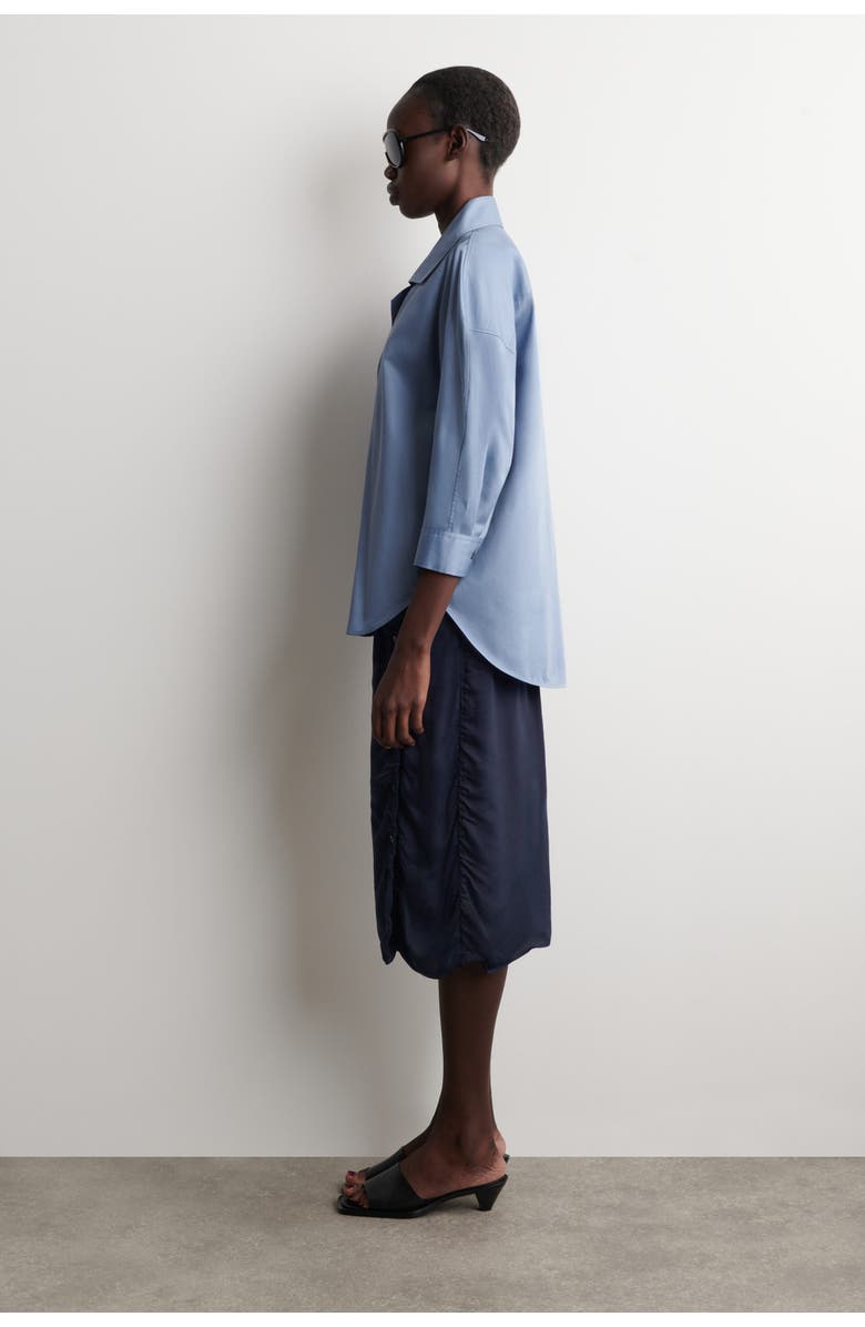 COS Sculptural Cotton Shirt, Alternate, color, Blue
