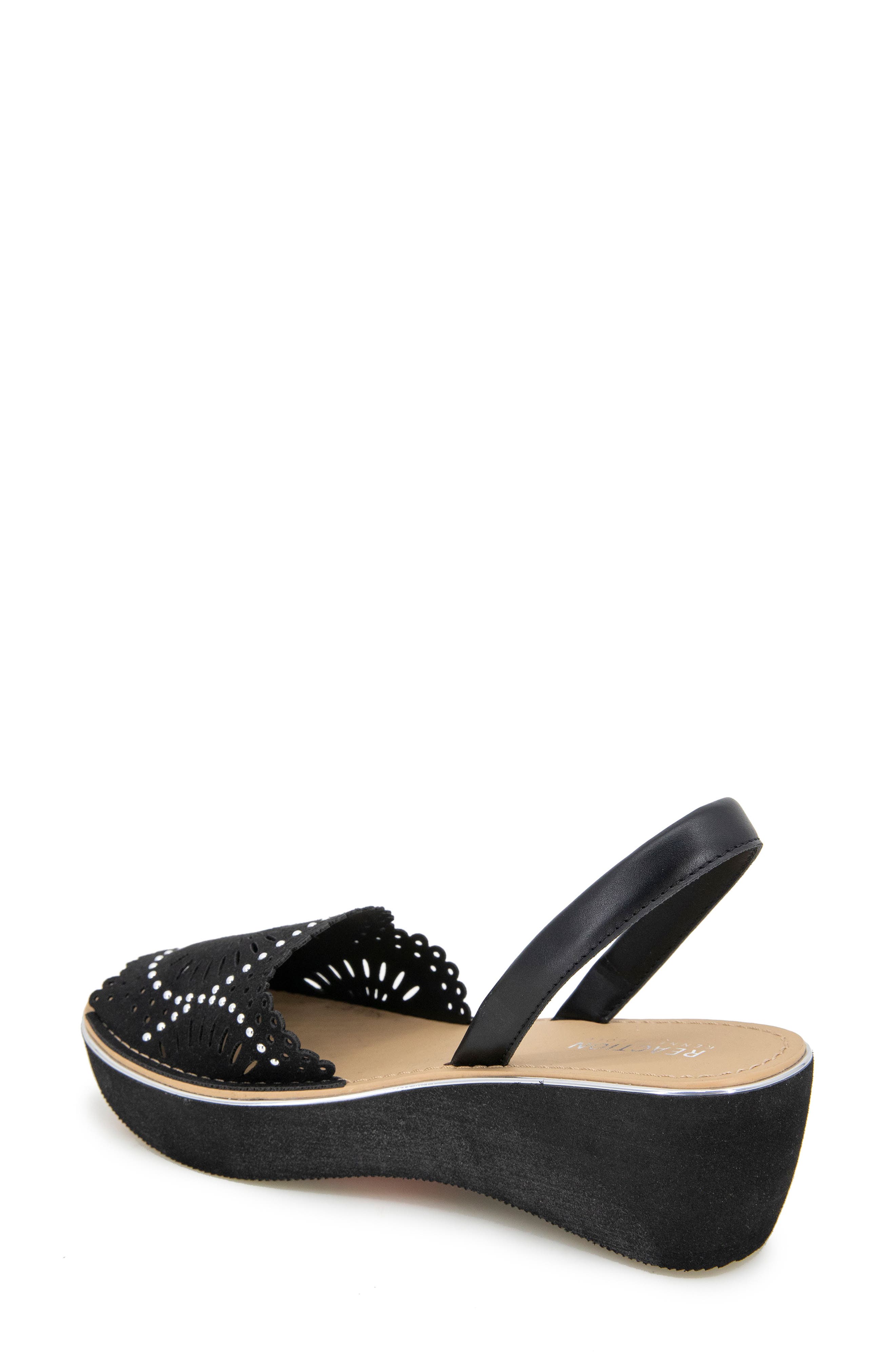 Kenneth Cole Reaction Fine Glass Foil Laser Wedge Sandal, Alternate, color, 