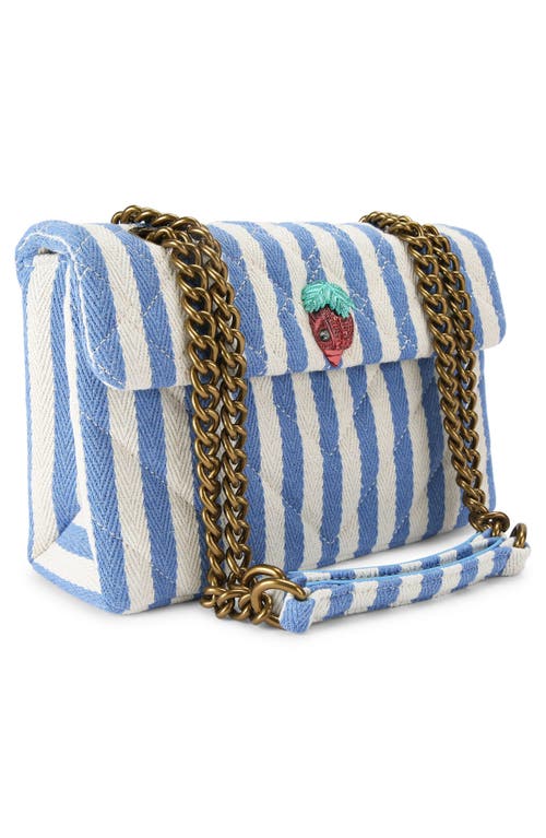 Kurt Geiger London Kensington Stripe Shoulder Bag In Open Blue
