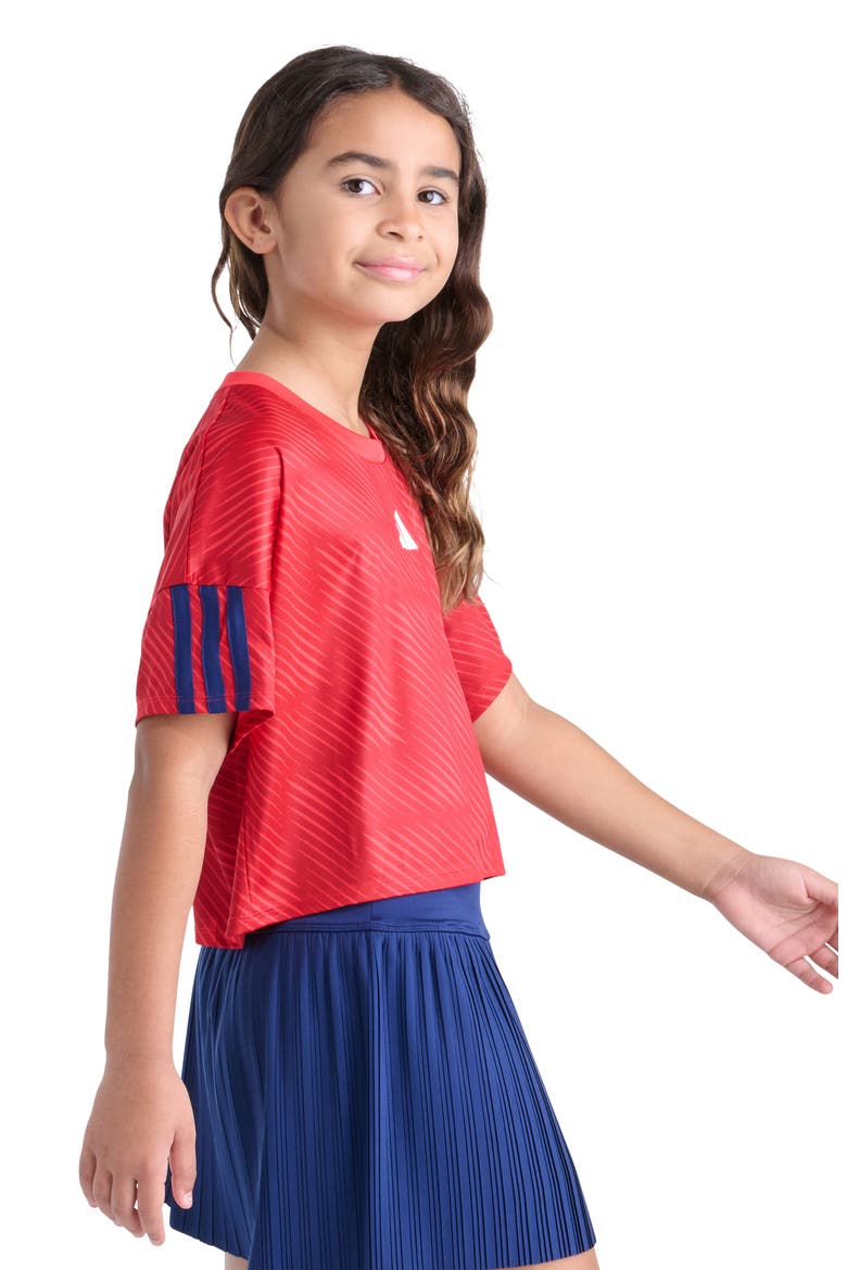 Kids' Badge of Sport Logo Soccer T-Shirt, Alternate, color, PURE RUBY