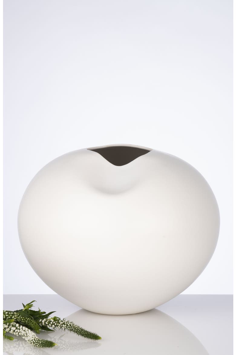 Milan White Sculptural Vase, Alternate, color, White
