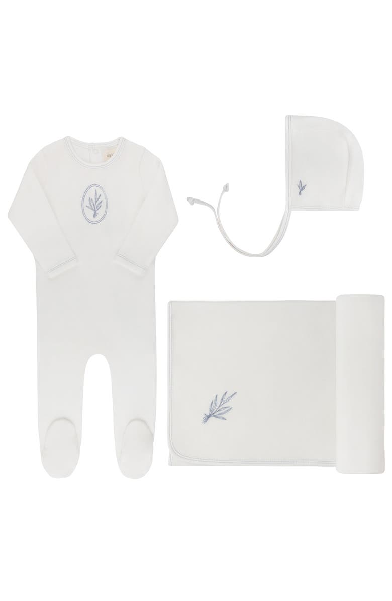 Ely's & Co. Velour Center Floral Collection - Take Me Home Set, Main, color, Ivory/Blue