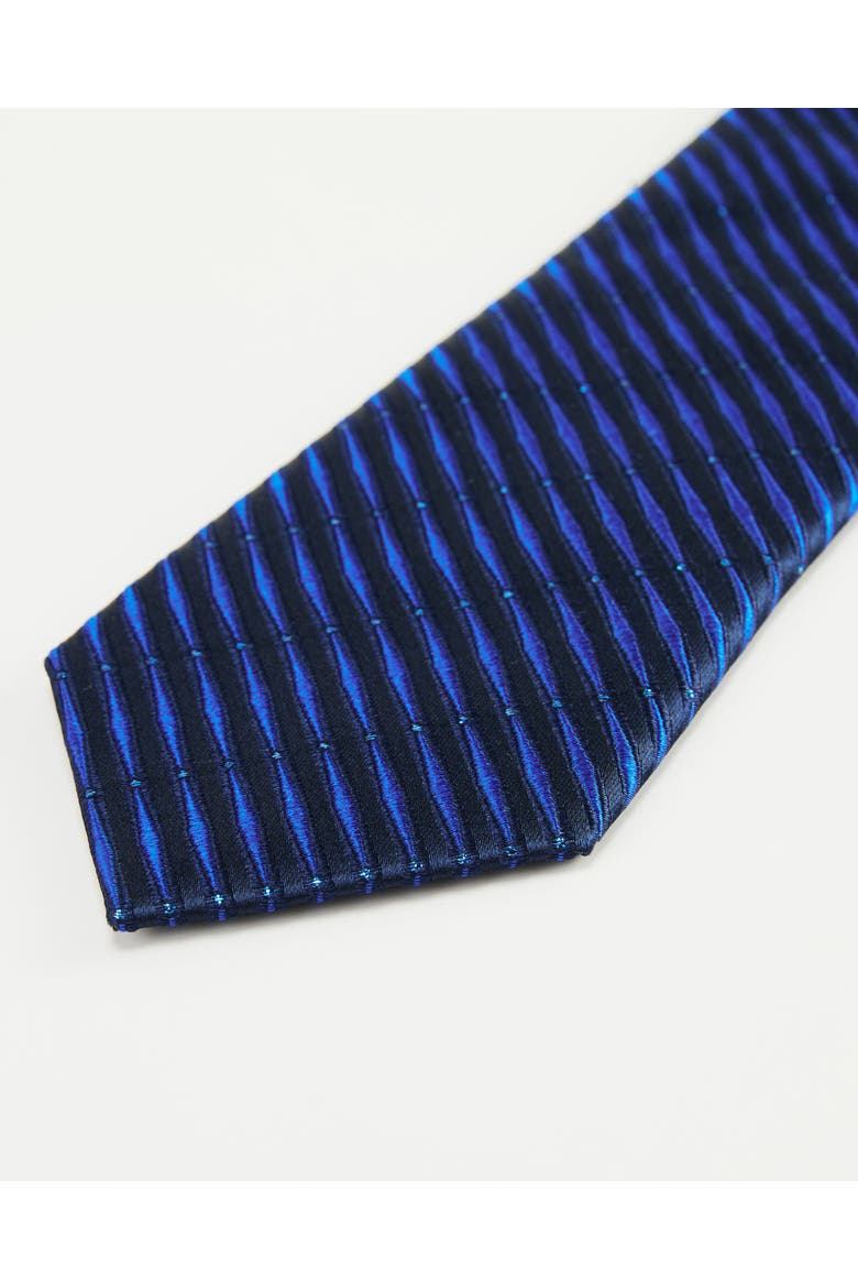 Ripple Lines Silk Jacquard Tie, Alternate, color, Navy