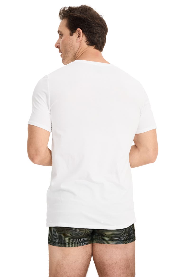 Mens Cotton Stretch Crew Neck Undershirt - 6 Pack, Alternate, color, Diamond White