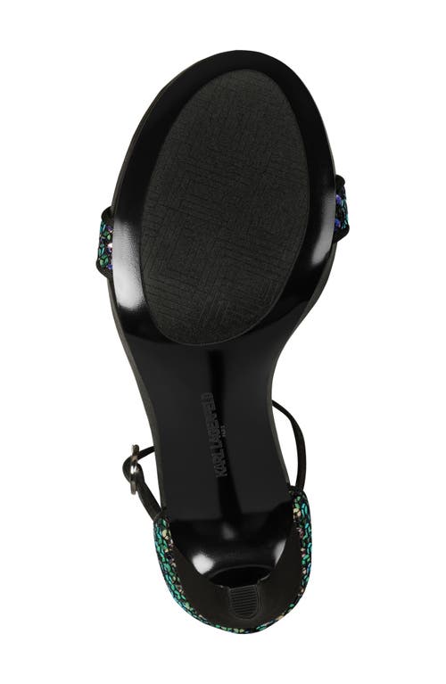 Karl Lagerfeld Paris Kenz Sequin Ankle Strap Sandal In Black