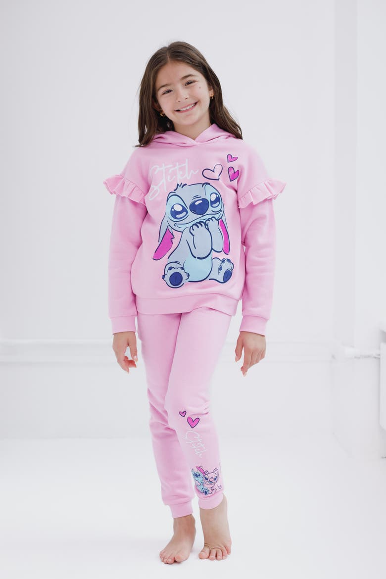 Lilo & Stitch 2-Piece Fleece Hoodie and Pants Set, Alternate, color, Pink Stitch Angel