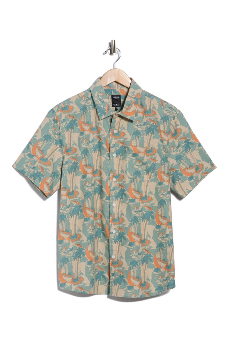 Promenade Button-Up Shirt, Alternate, color, POSEIDON
