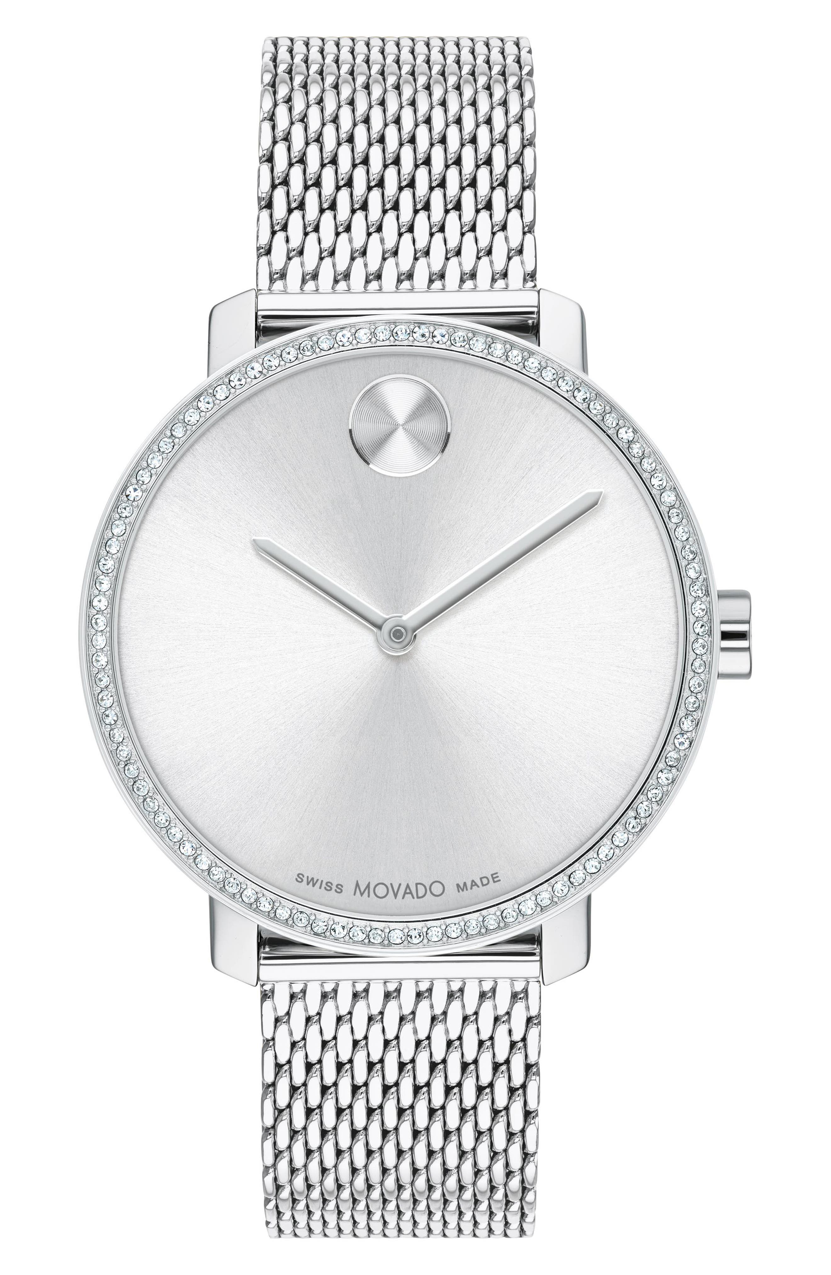Movado Bold Shimmer Mesh Strap Watch, 34mm