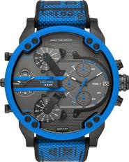 DIESEL® Mr. Daddy 2.0 Chronograph Quartz Nylon Strap Watch, 57mm