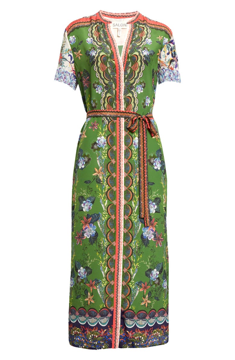 SALONI Vicki Print Silk Midi Dress, Alternate, color,