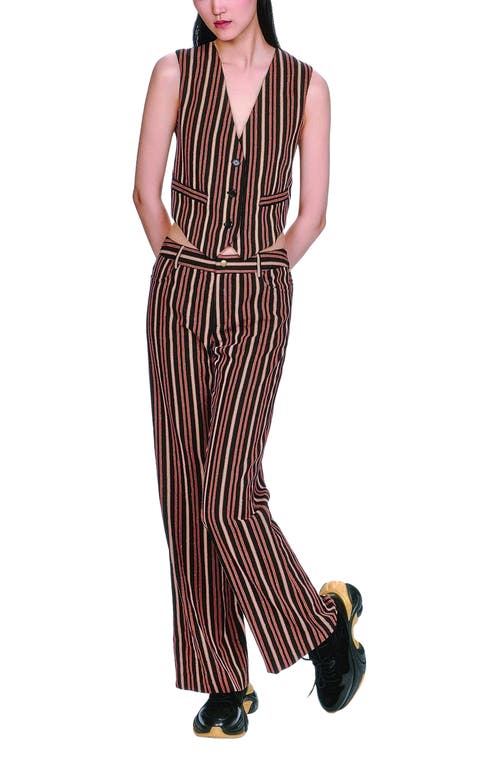 Anna Sui Pinstripe Vest In Brown