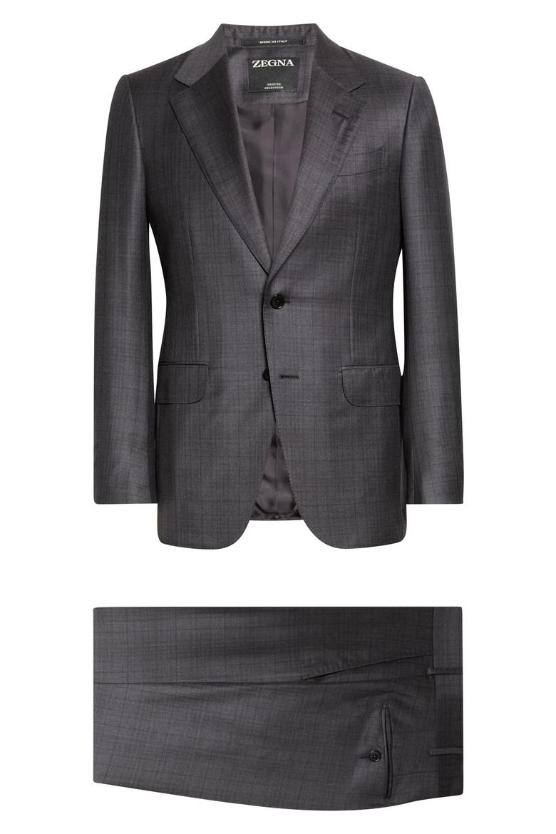 Wool Two Piece Suit, Main, color, DARK GREY