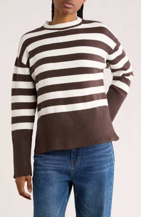 Stripe Side Slit Sweater