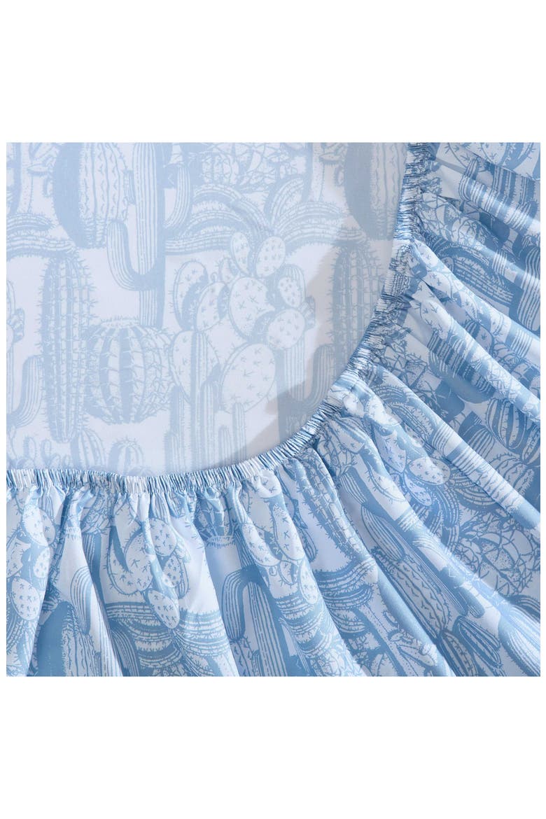 Cactus Toile Print Sheet Set, Alternate, color, LIGHT PASTEL BLUE