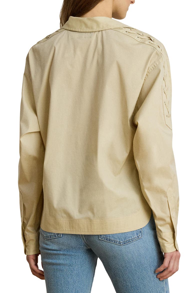 Silky Stretch Cotton Utility Shirt, Alternate, color, SAND BROWN