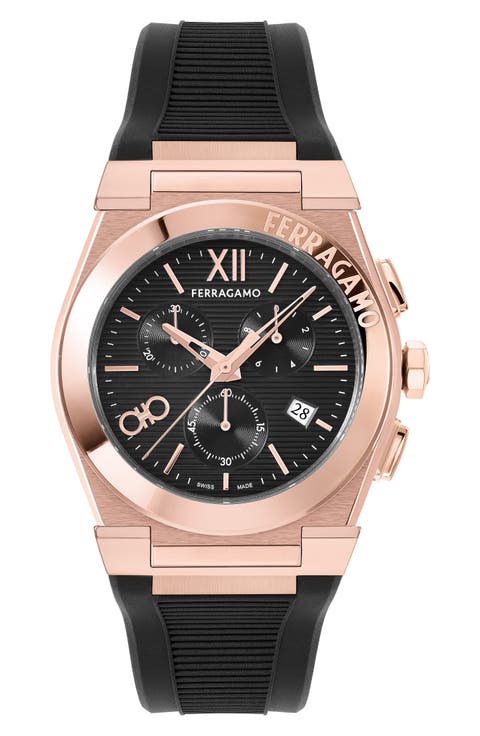 Vega Chronograph Silicone Strap Watch, 42mm