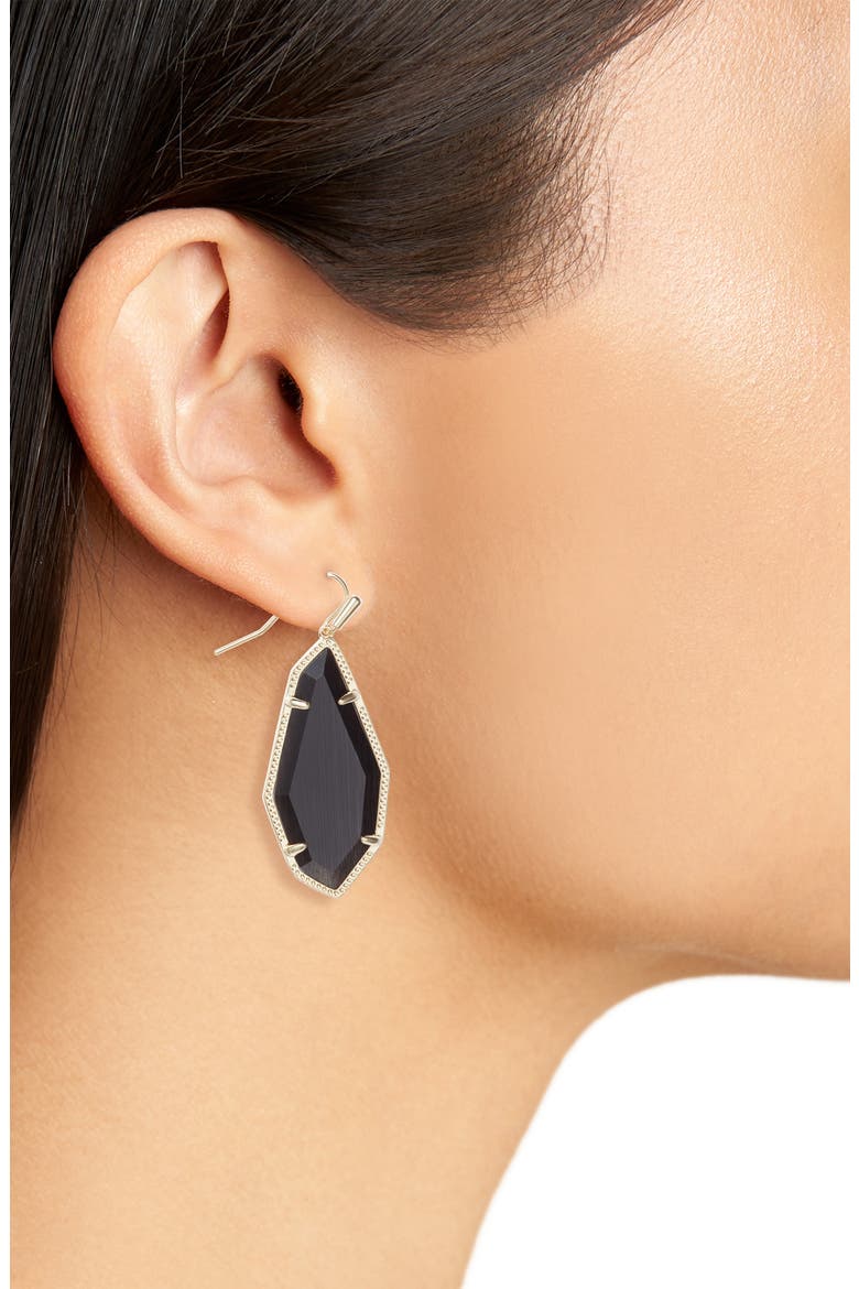 Muriel Drop Earrings, Alternate, color, GOLD BLACK CATS EYE