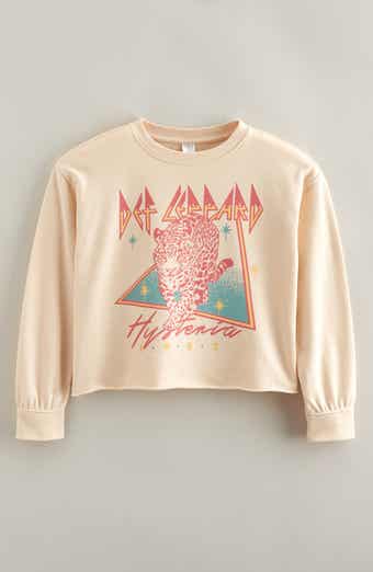 Kids' Graphic Raw Hem Crop Crewneck Sweatshirt