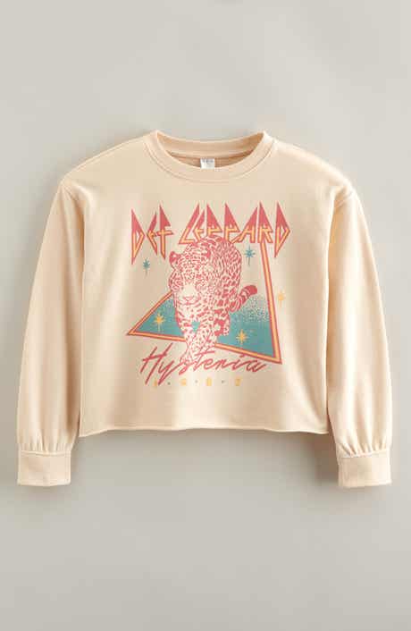Treasure & Bond Kids' Graphic Raw Hem Crop Crewneck Sweatshirt