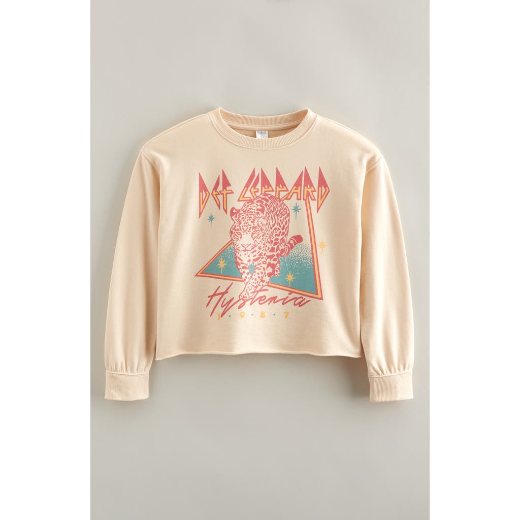 Treasure & Bond Kids' Graphic Raw Hem Crop Crewneck Sweatshirt