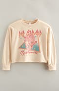 Treasure & Bond Kids' Graphic Raw Hem Crop Crewneck Sweatshirt