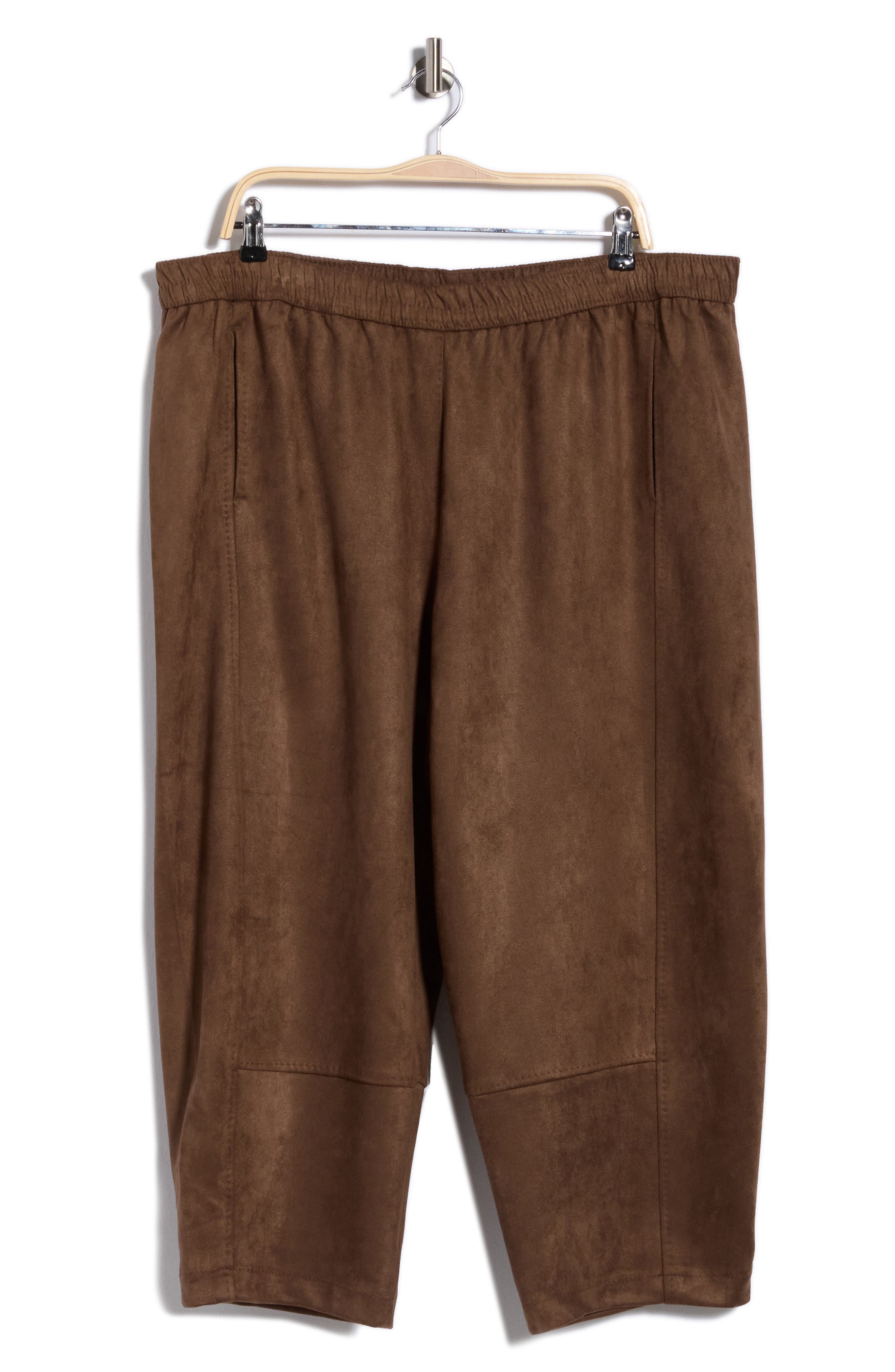 Faux Suede Barrel Pants