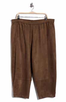 Faux Suede Barrel Pants