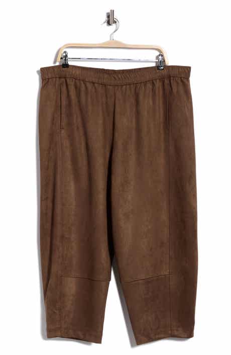 Faux Suede Barrel Pants