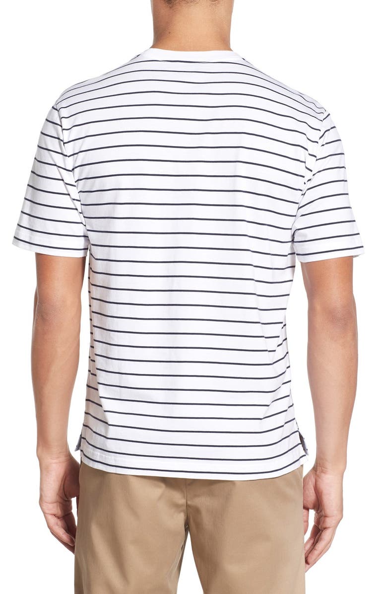 Brooks Brothers Stripe Supima<sup>®</sup> Cotton Crewneck T-Shirt, Alternate, color,