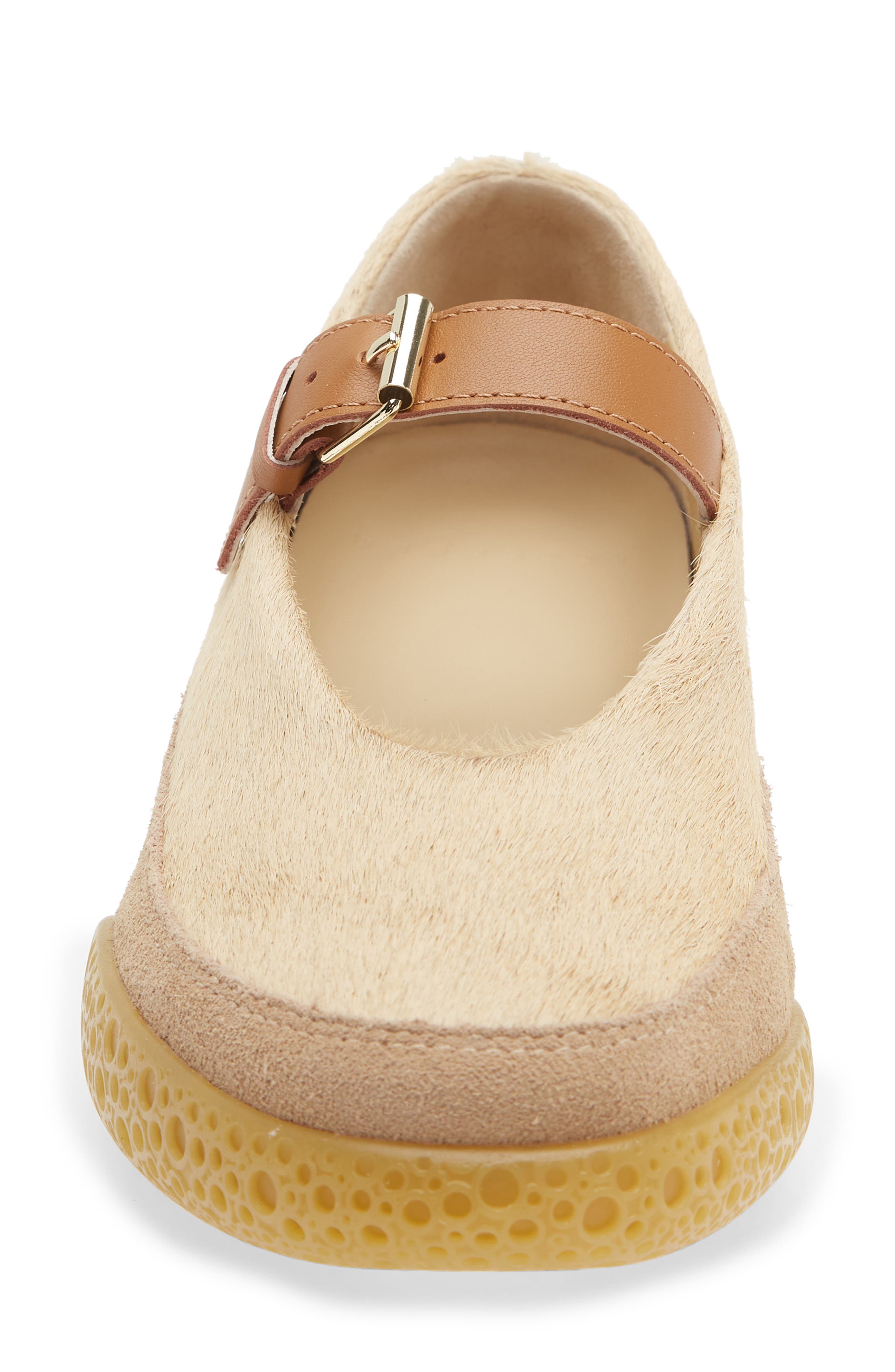 Bubble Pompa Genuine Calf Hair Mary Jane Sneaker, Alternate, color, SAND