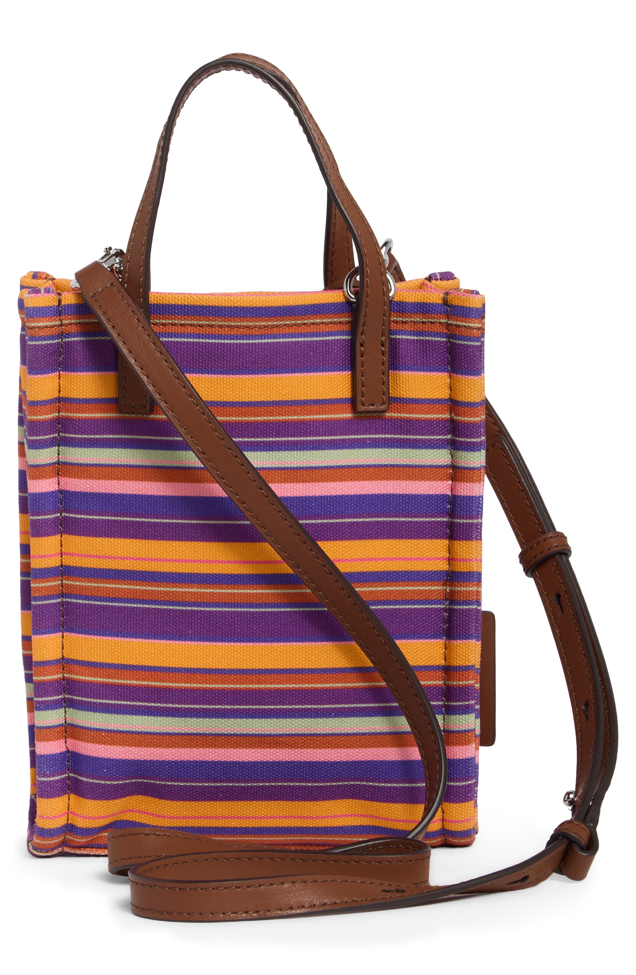 The Canvas & Leather Micro Tote Bag, Alternate, color, PURPLE MULTI