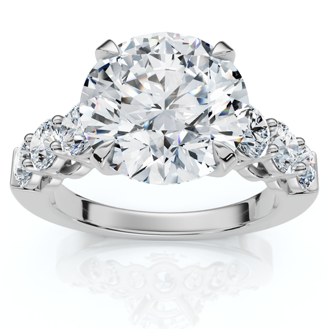 ertified 5Ct Diamond (4Ct Center) Engagement Ring 14k Gold Lab Grown