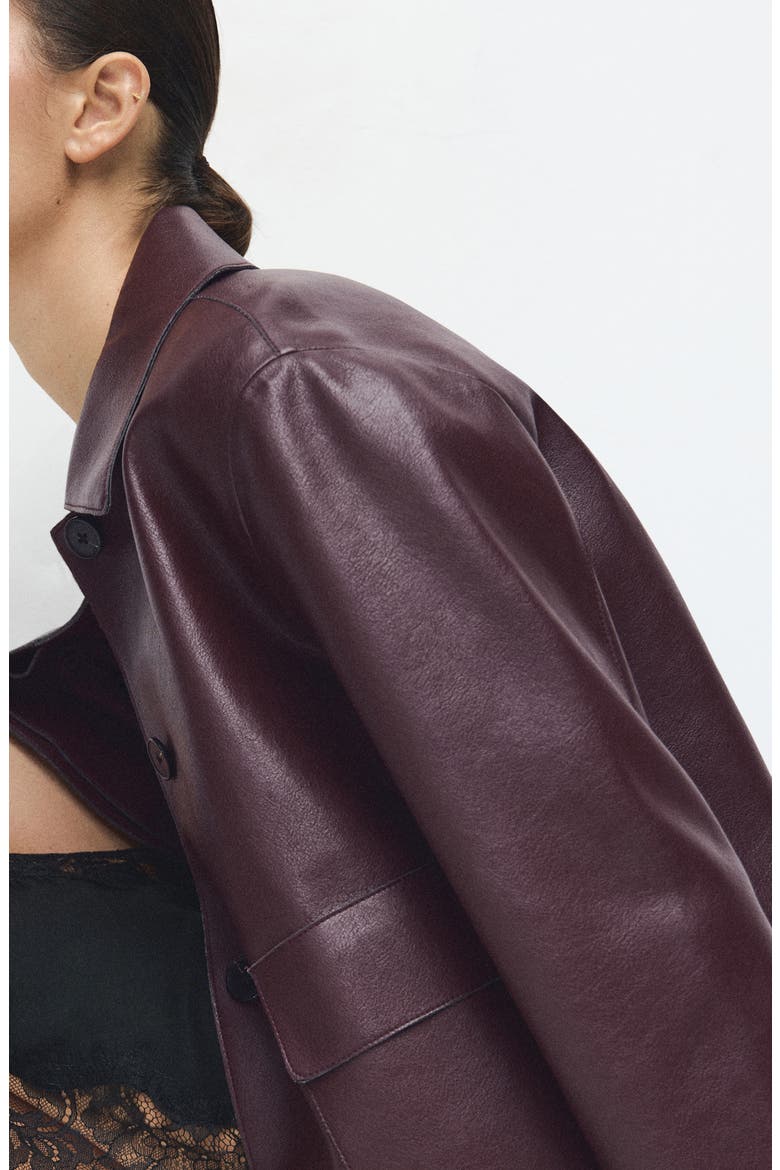 Sabina Faux Leather Jacket, Alternate, color, MAROON