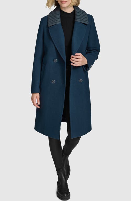 Andrew Marc Sloane Wool Blend Walker Coat In Blue