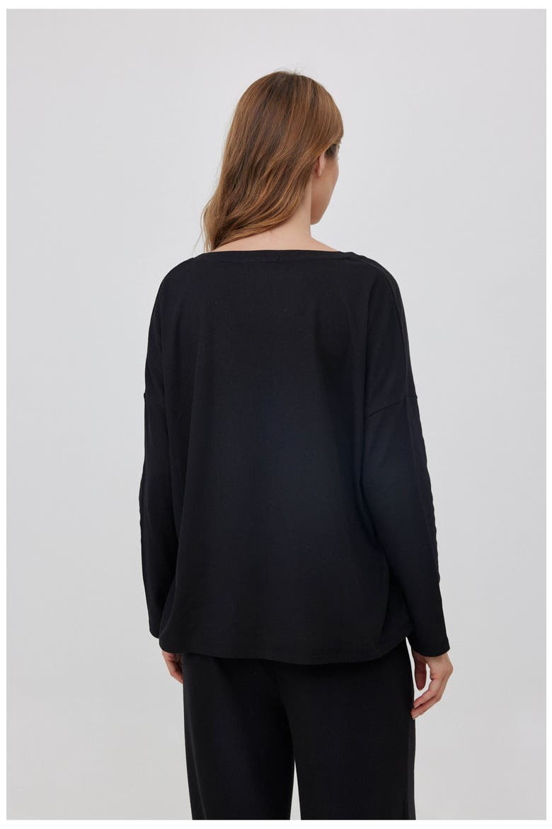 Sandy Days Loungewear Top, Alternate, color, Black