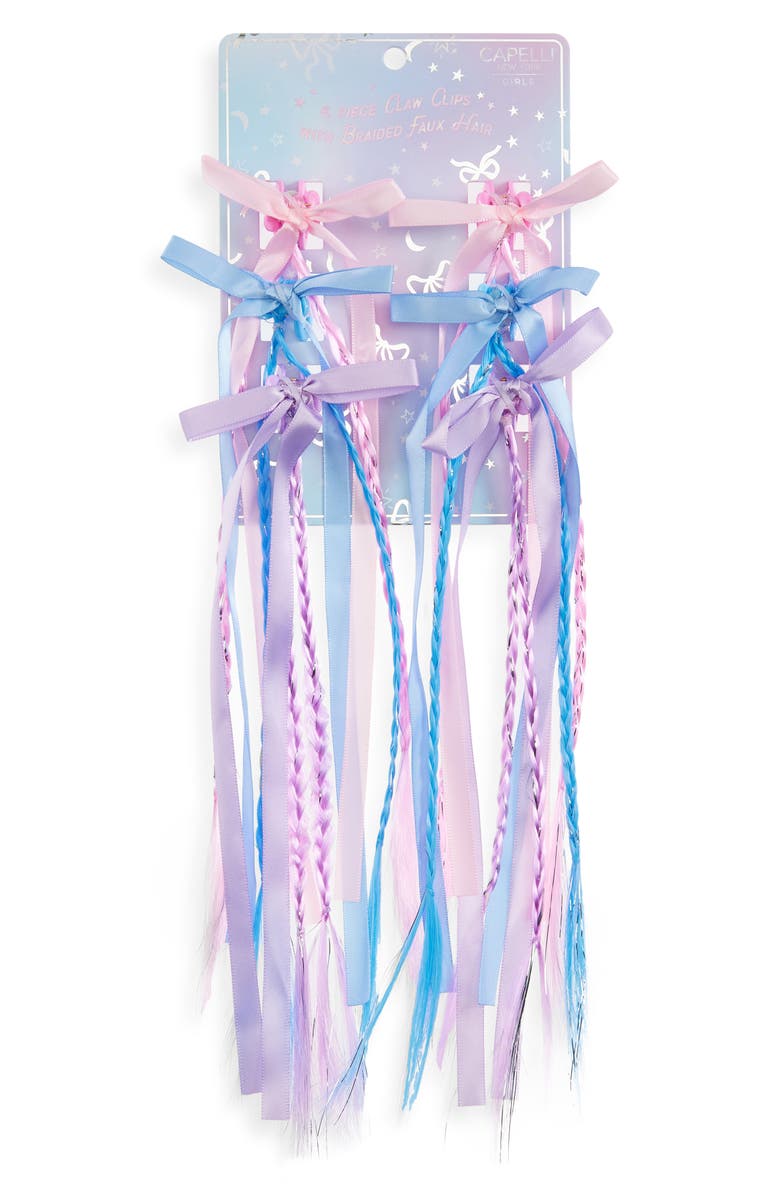 Capelli New York Kids' Assorted 6-Pack Tinsel Faux Hair Extensions, Main, color, Pale Multi